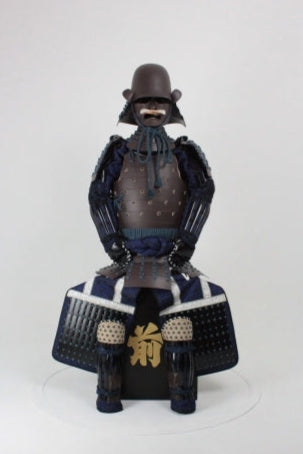 【O-053】紺糸威鉄錆笠鋲二枚胴具足(頭形兜)
