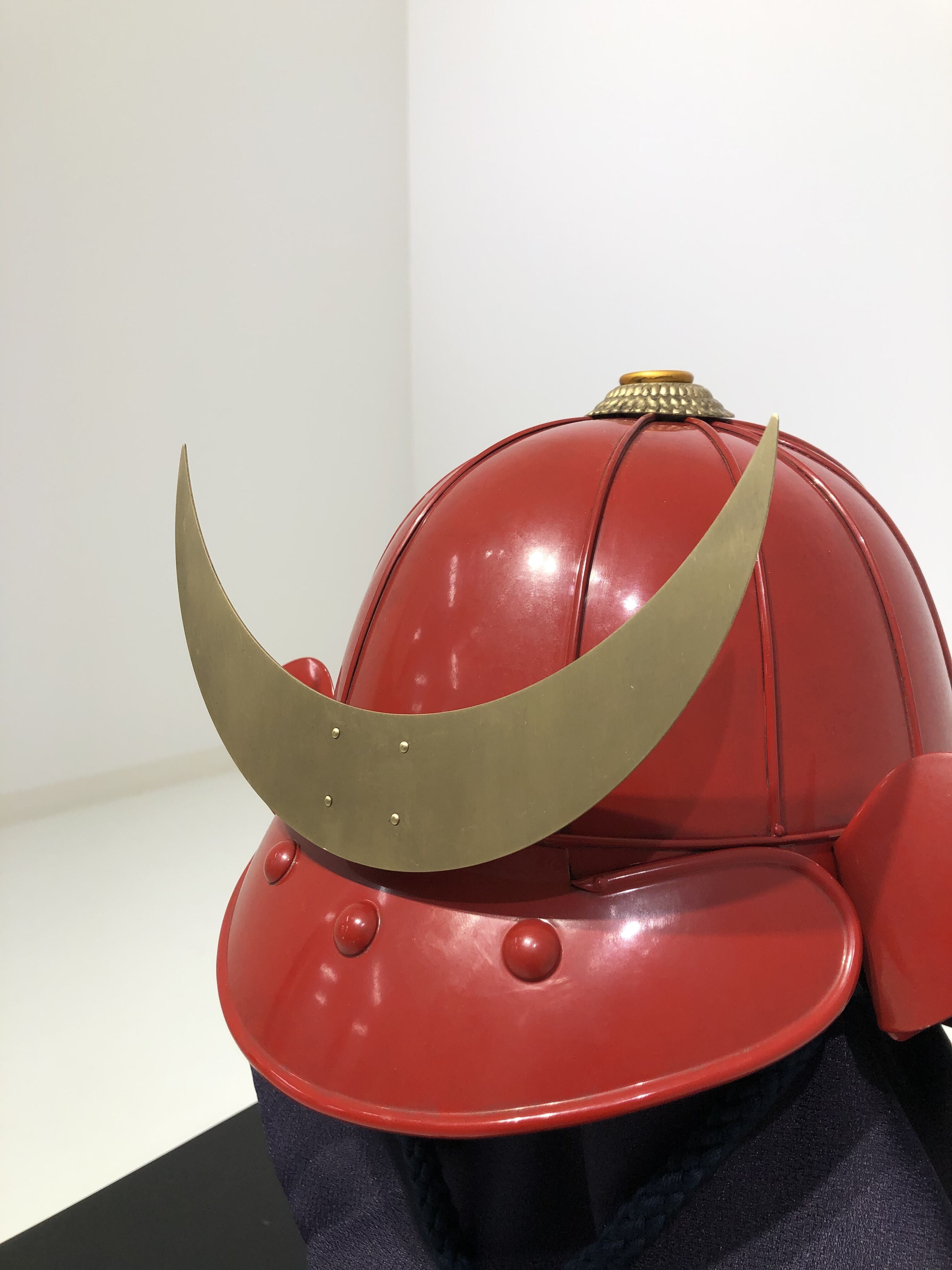 【O-062-K】濃紺糸威赤桶側二枚胴具足(時代塗)(兜のみ)
