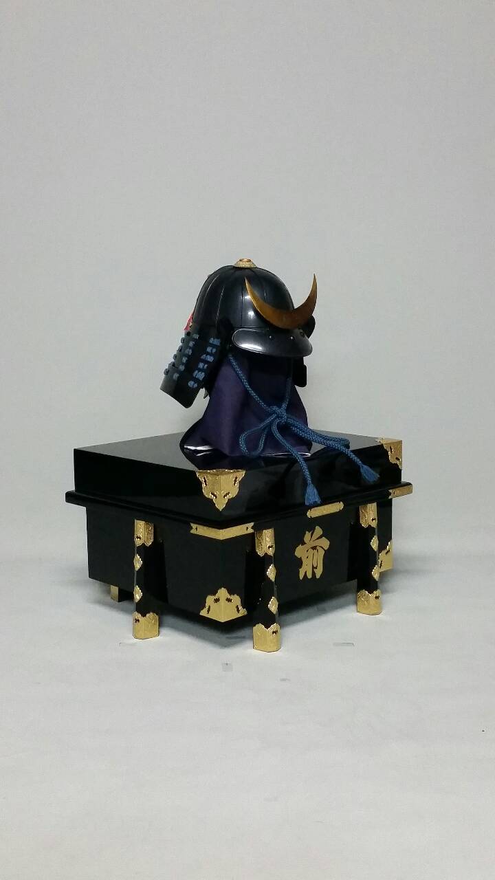 【O-064-K】紺糸威黒桶側二枚胴具足(時代塗)(兜のみ)