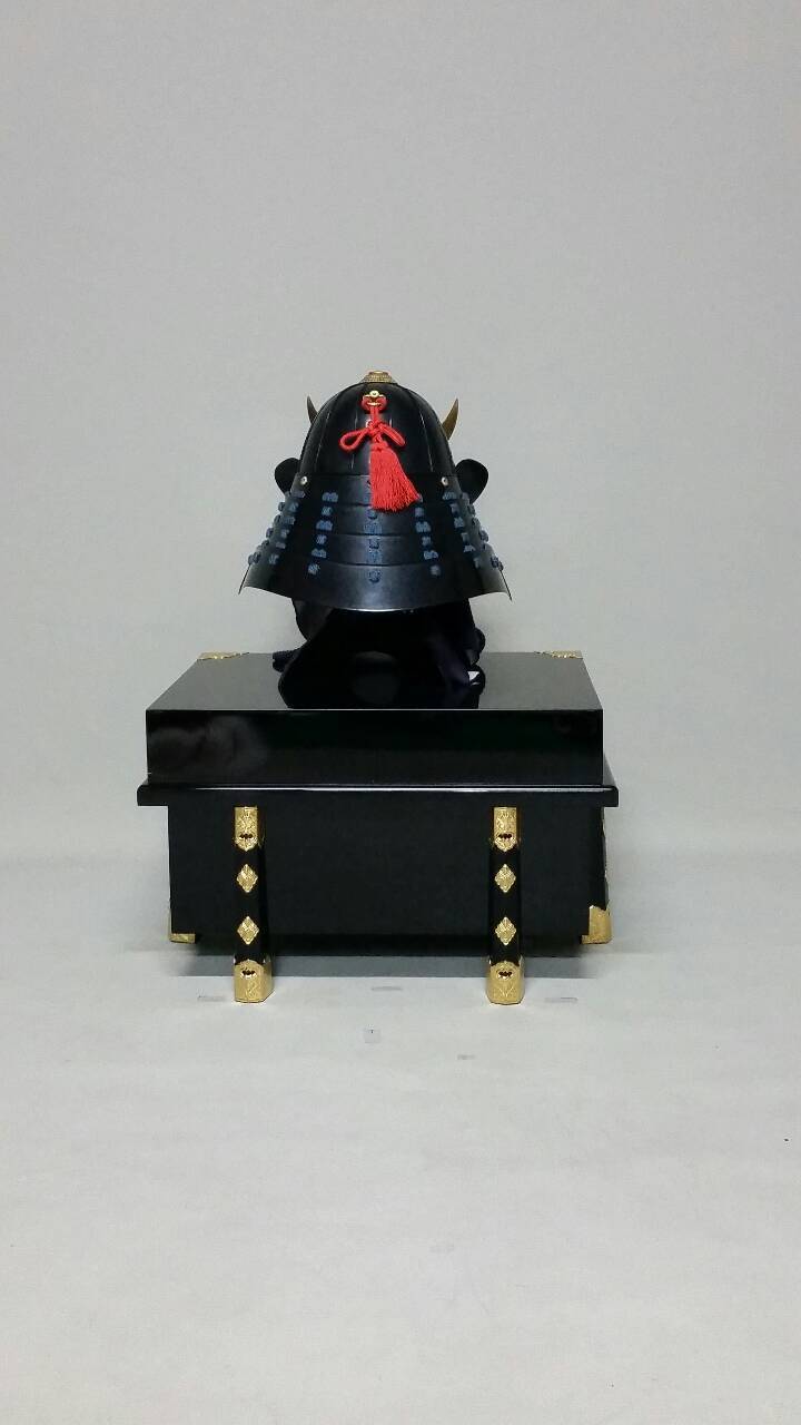 【O-064-K】紺糸威黒桶側二枚胴具足(時代塗)(兜のみ)