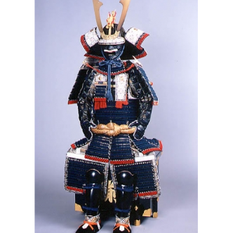 [O-009] Navy blue thread armor with two small plates