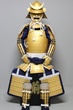 [O-073] White thread gold painted barrel side two-piece armor
