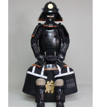 [O-049] Black thread damask, black matte finish, riveted, two-piece armor (Gansei Kabuto)