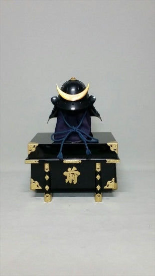 [O-064-K] Navy blue thread-dyed black barrel side two-piece armor (period lacquer) (helmet only)