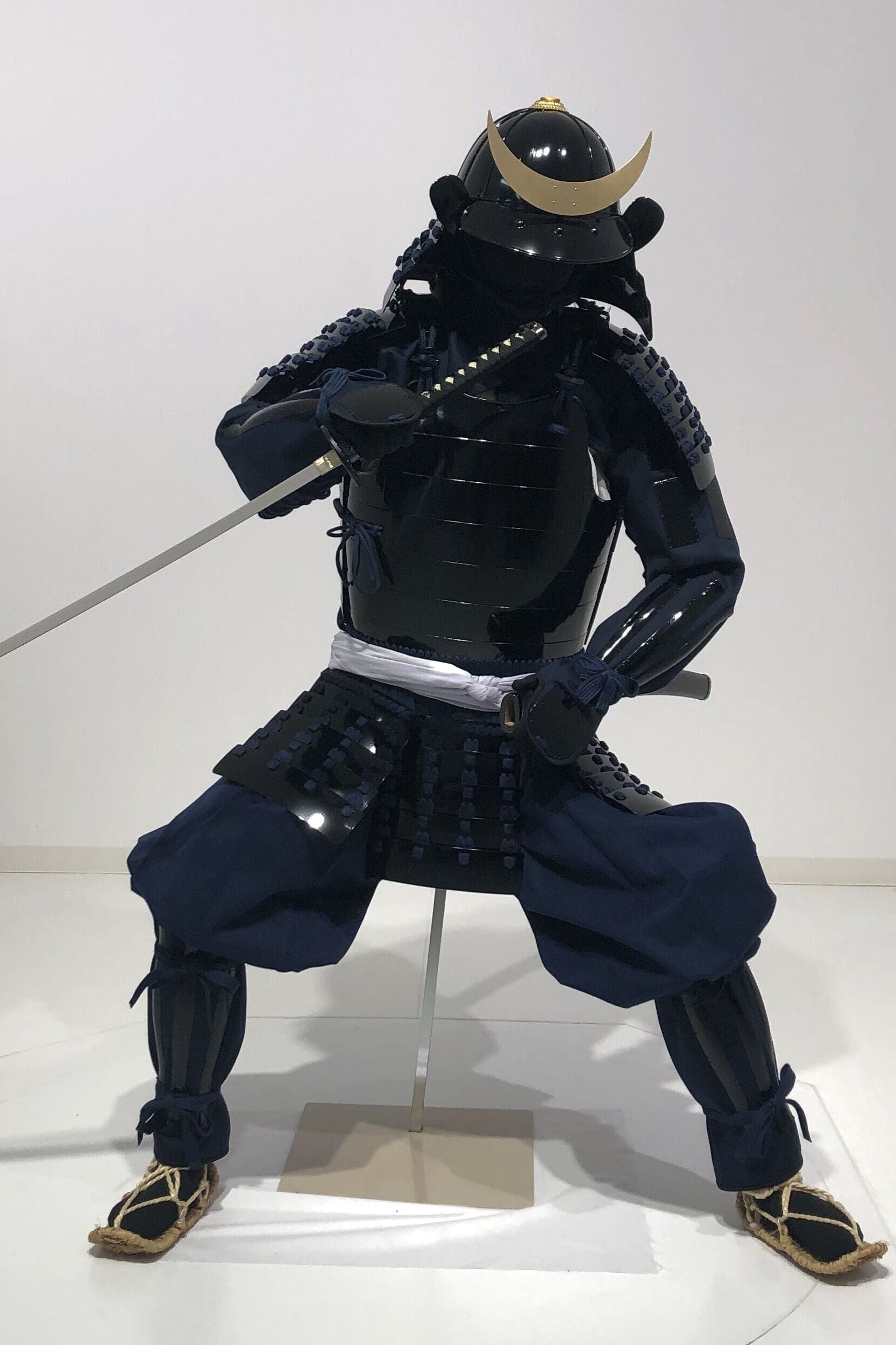 [O-075] Dark blue thread-dyed black barrel side two-piece body Jidai Matsuri set