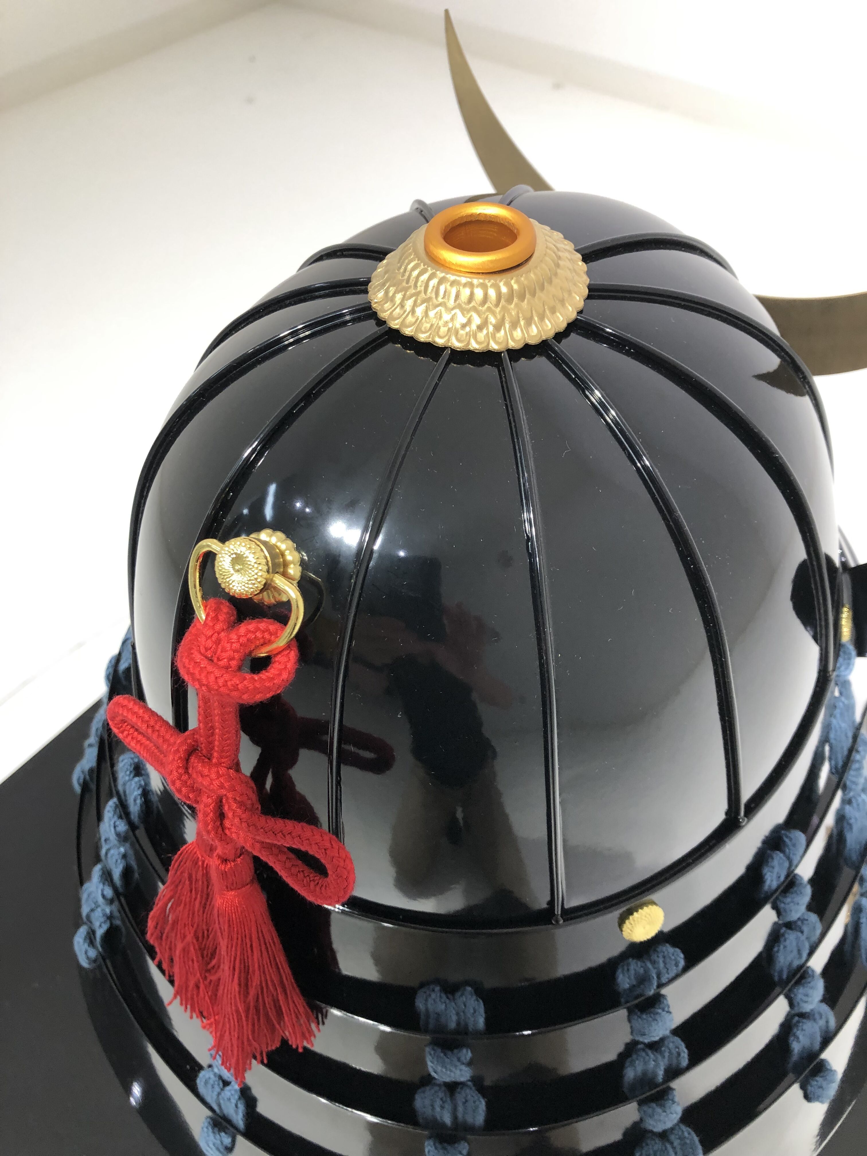 [O-063-K] Navy blue thread-dyed black bucket side two-piece armor (helmet only)