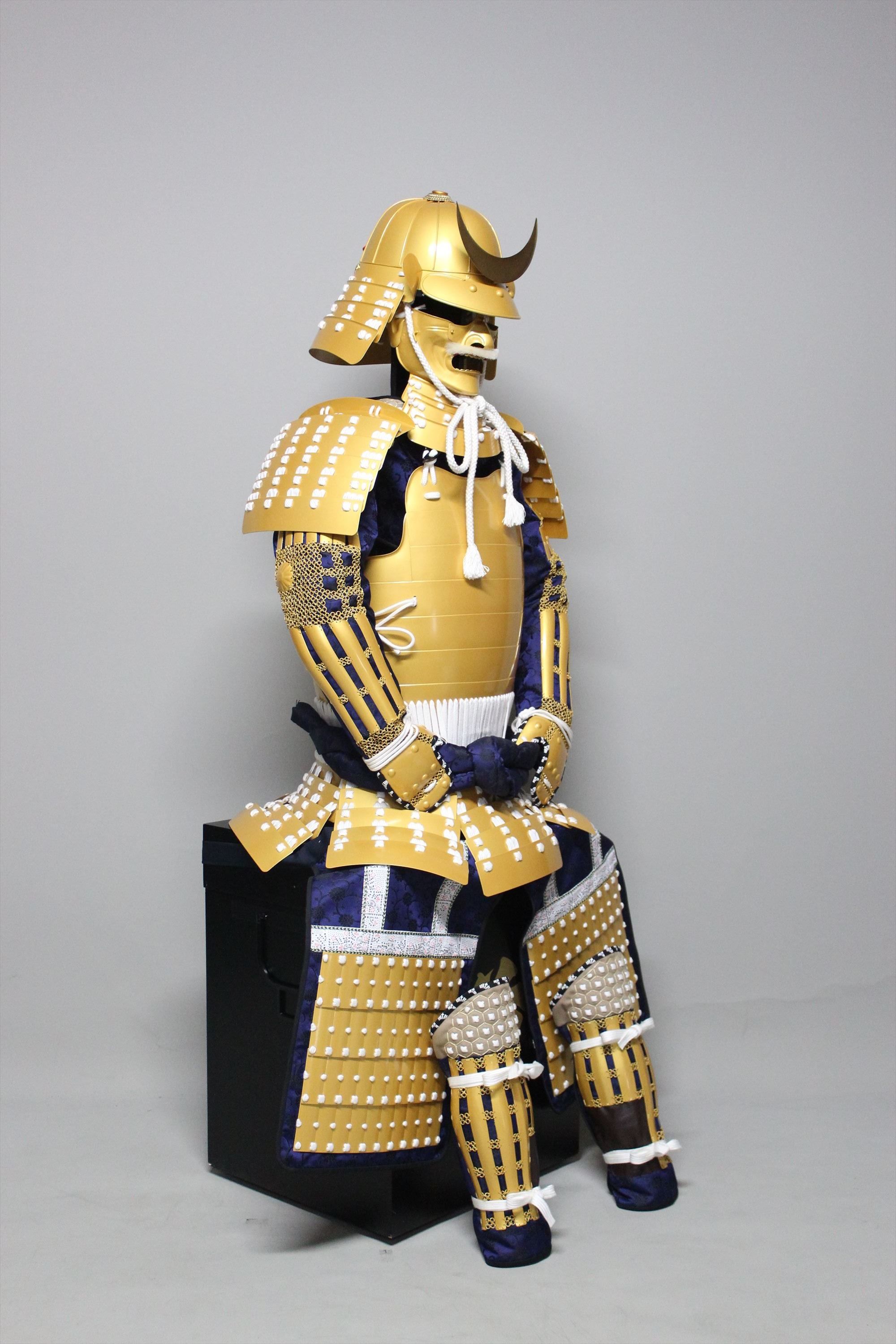 [O-073] White thread gold painted barrel side two-piece armor