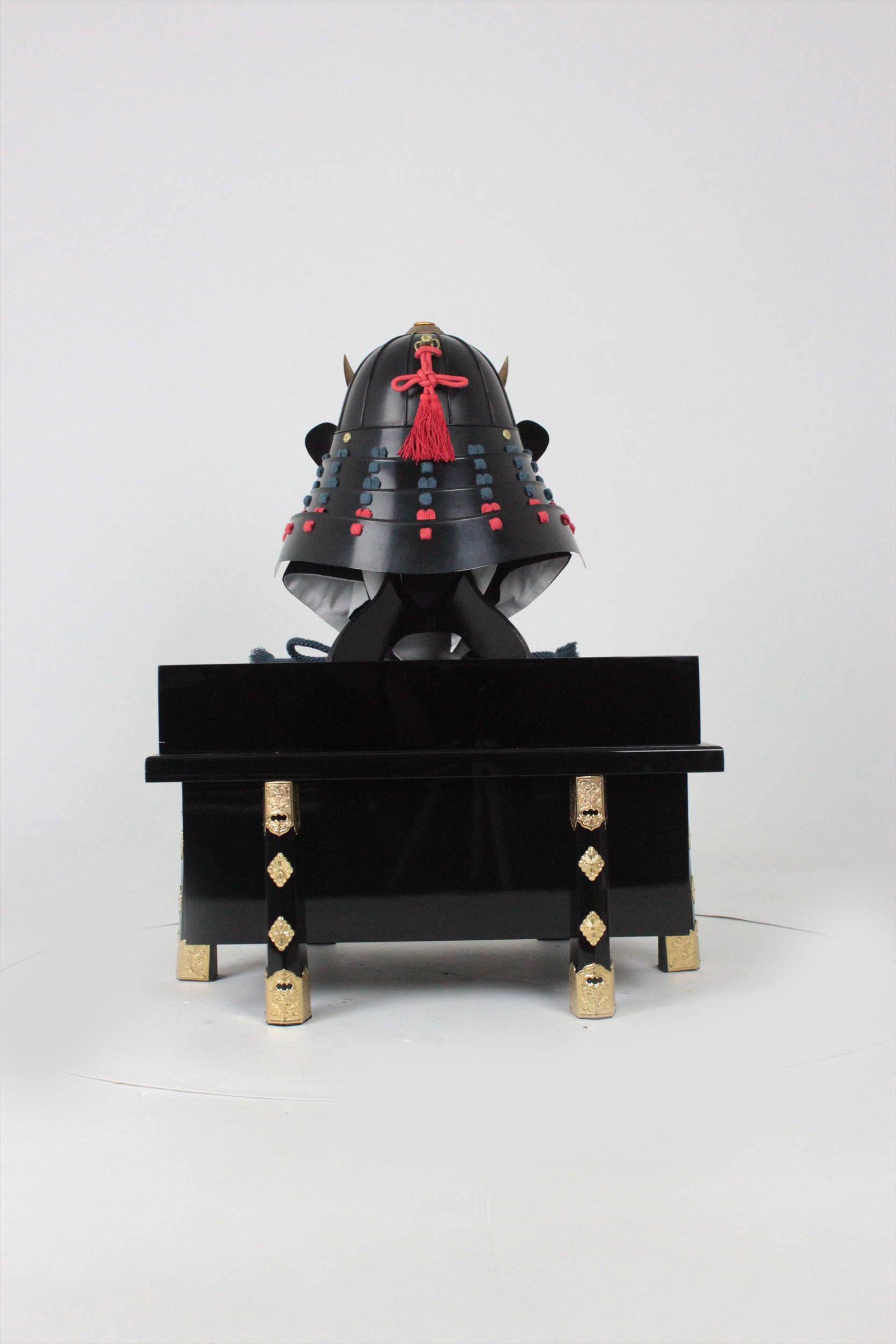 [O-055-K] Navy blue red thread chest piece black bucket side two-piece armor (12 spaces) (helmet only)