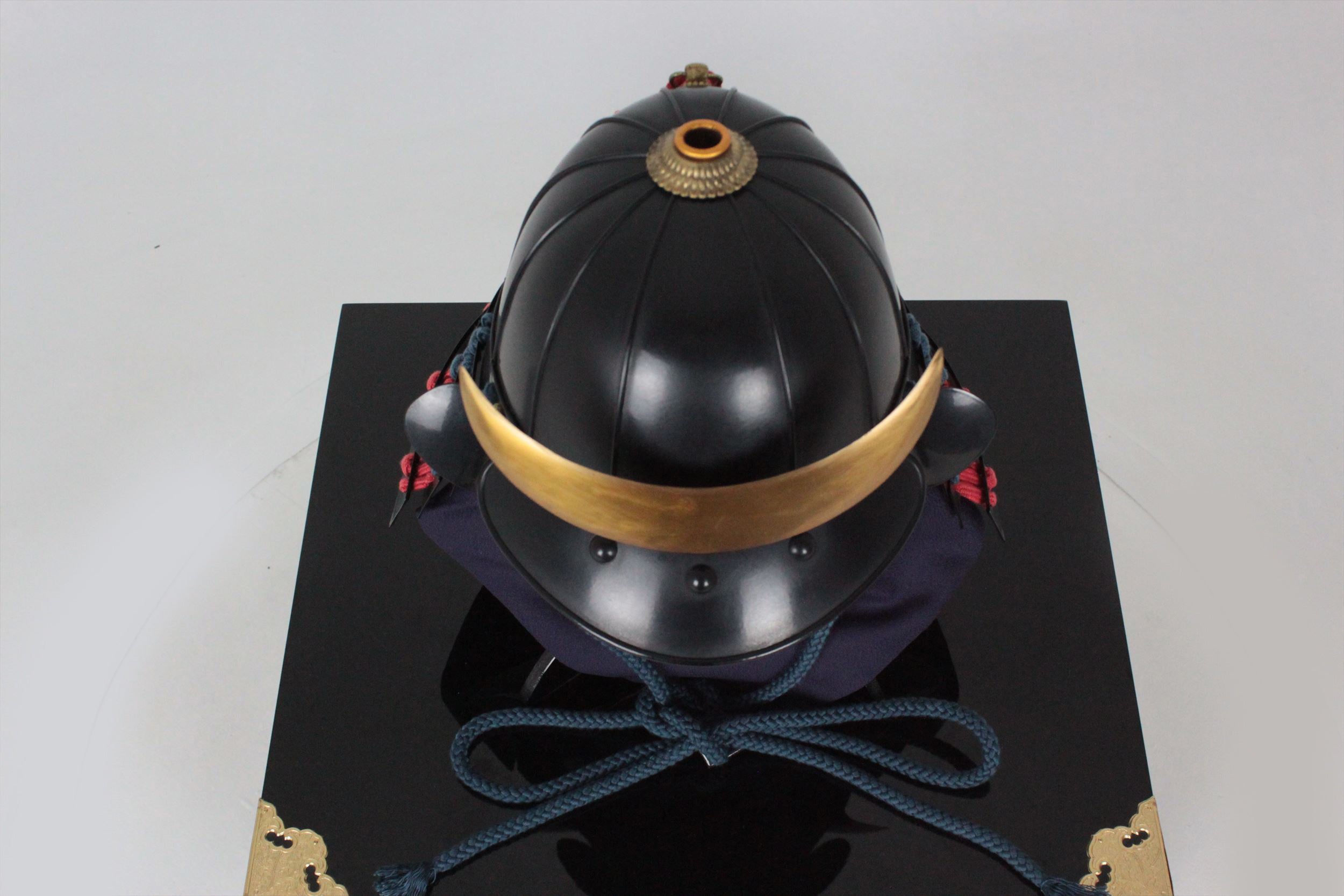 [O-055-K] Navy blue red thread chest piece black bucket side two-piece armor (12 spaces) (helmet only)