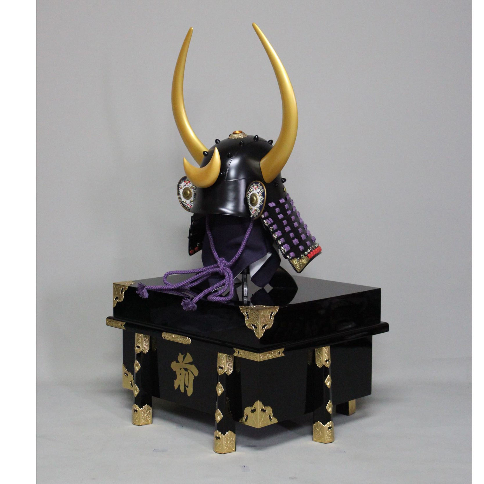 [O-040-K] Purple thread-dyed flat corner side stand two-piece armor (helmet only)