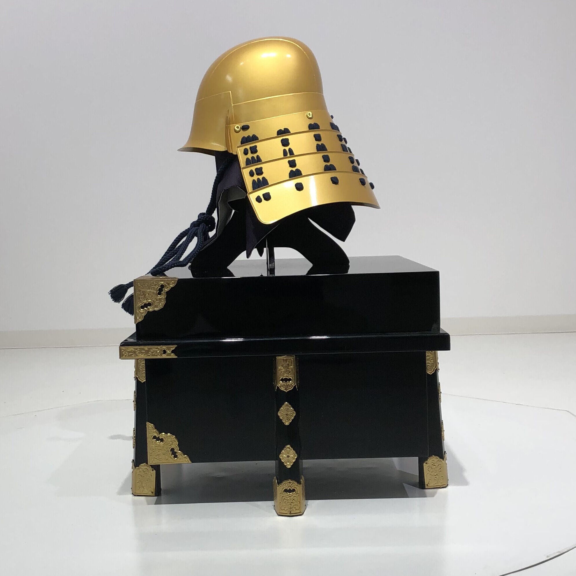 [Y-044-K] Tokugawa Ieyasu gold-plated head shape (bamboo) (helmet only)