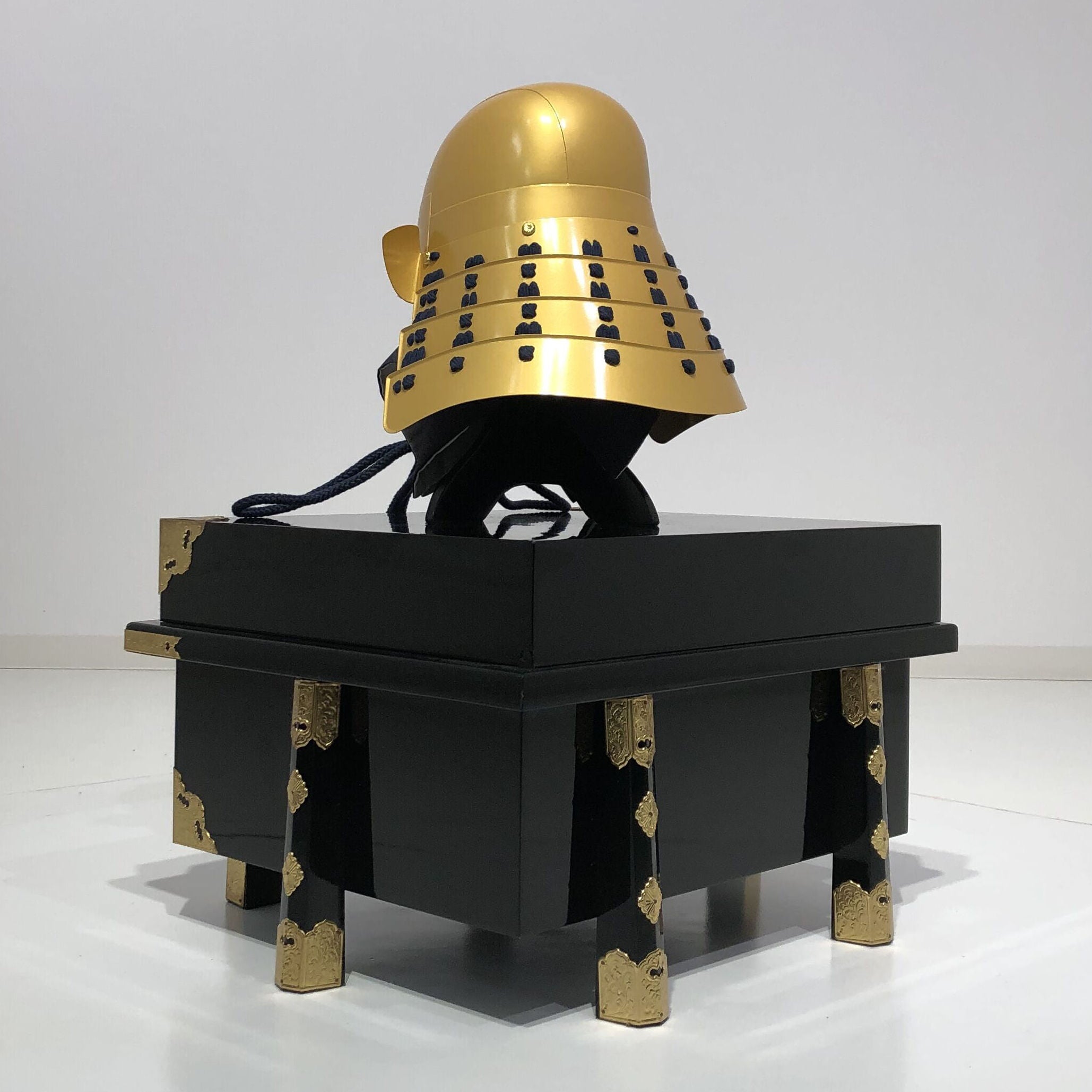 [Y-044-K] Tokugawa Ieyasu gold-plated head shape (bamboo) (helmet only)