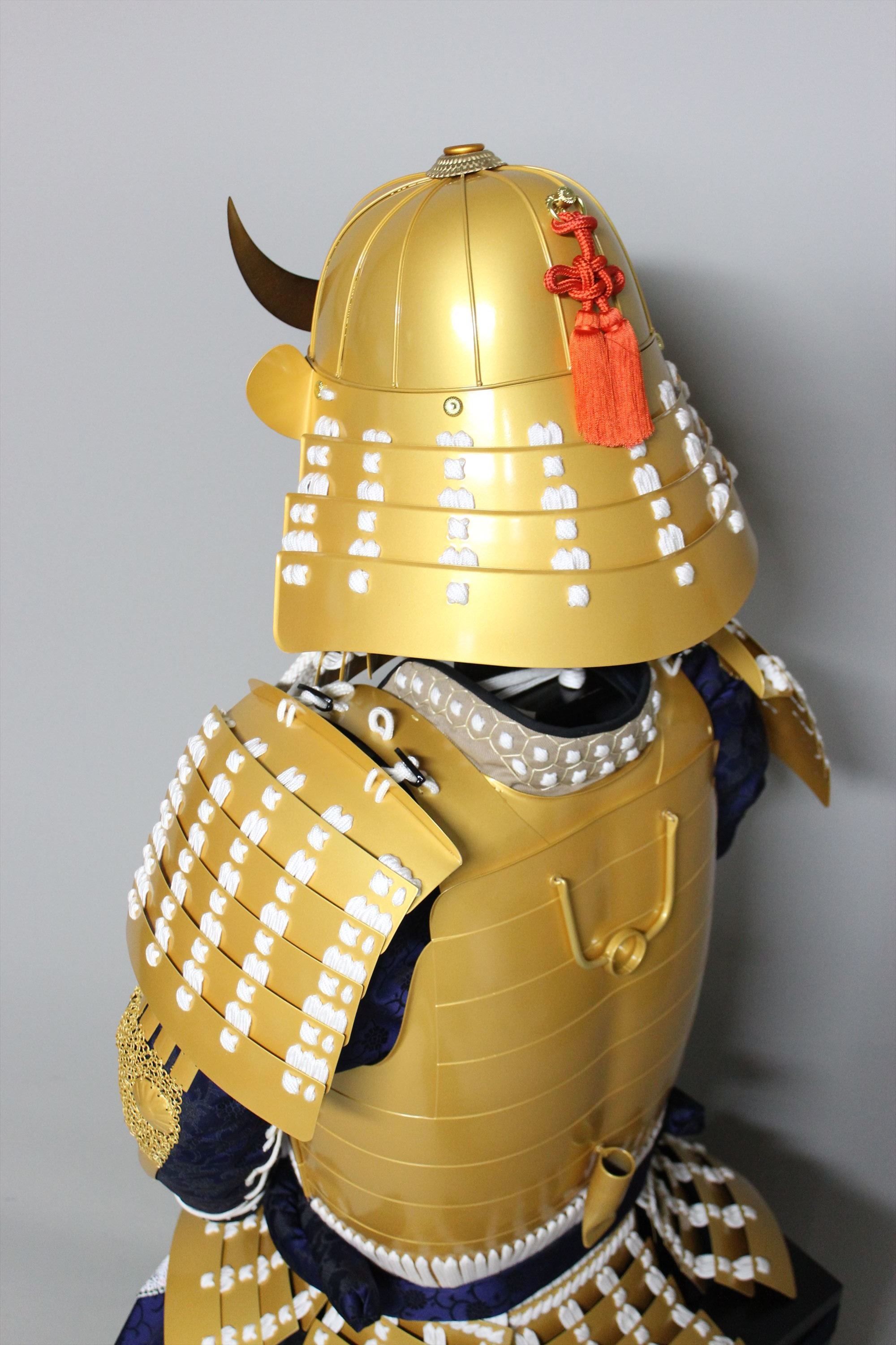 [O-073] White thread gold painted barrel side two-piece armor