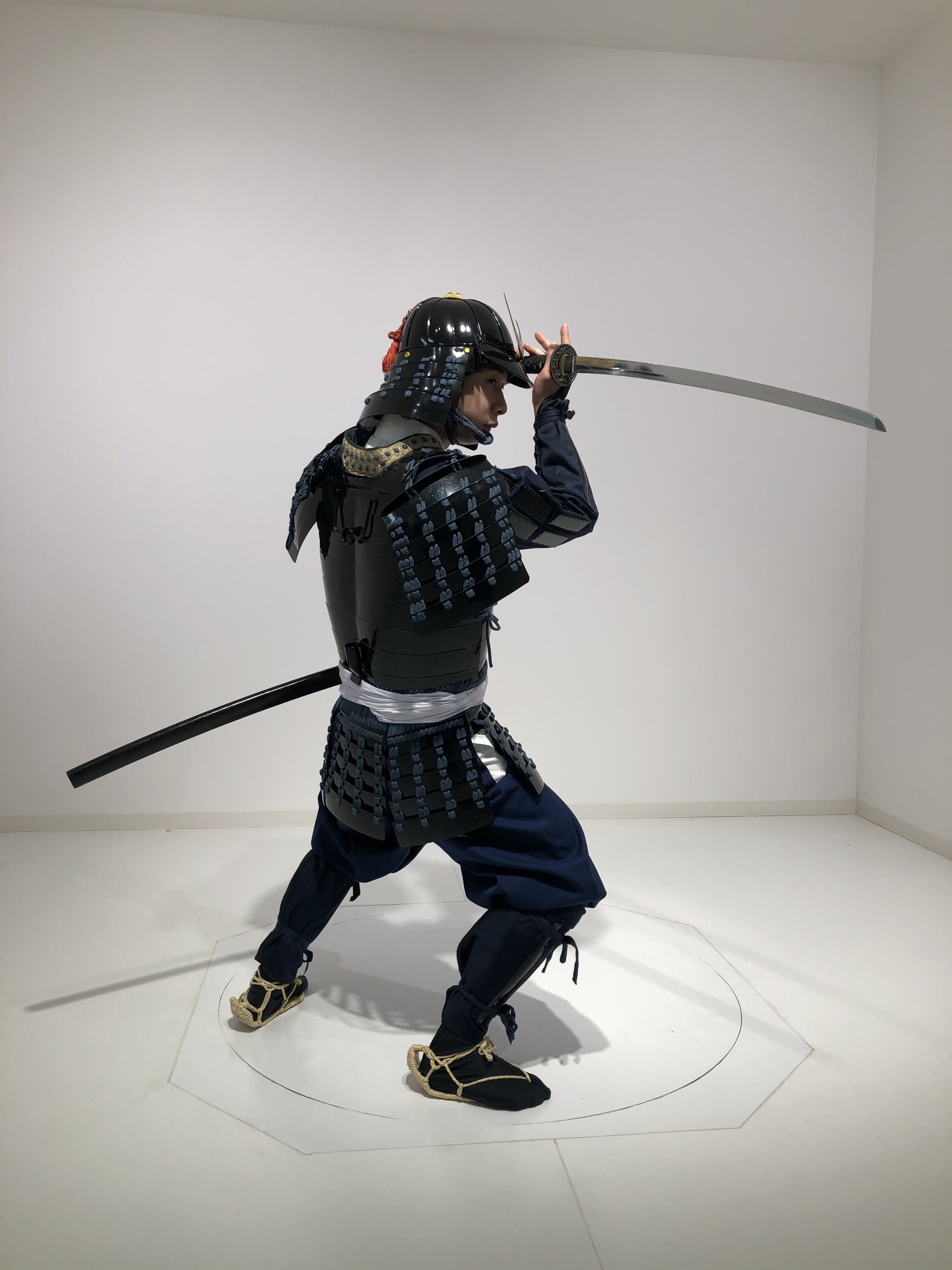 [O-075] Dark blue thread-dyed black barrel side two-piece body Jidai Matsuri set